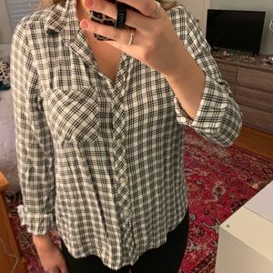 Universal Thread Button Up Flannel Black and White